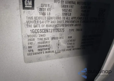 2018 Chevrolet Colorado Lt from USA, damaged, VIN 1GCGSCEN7J1176375